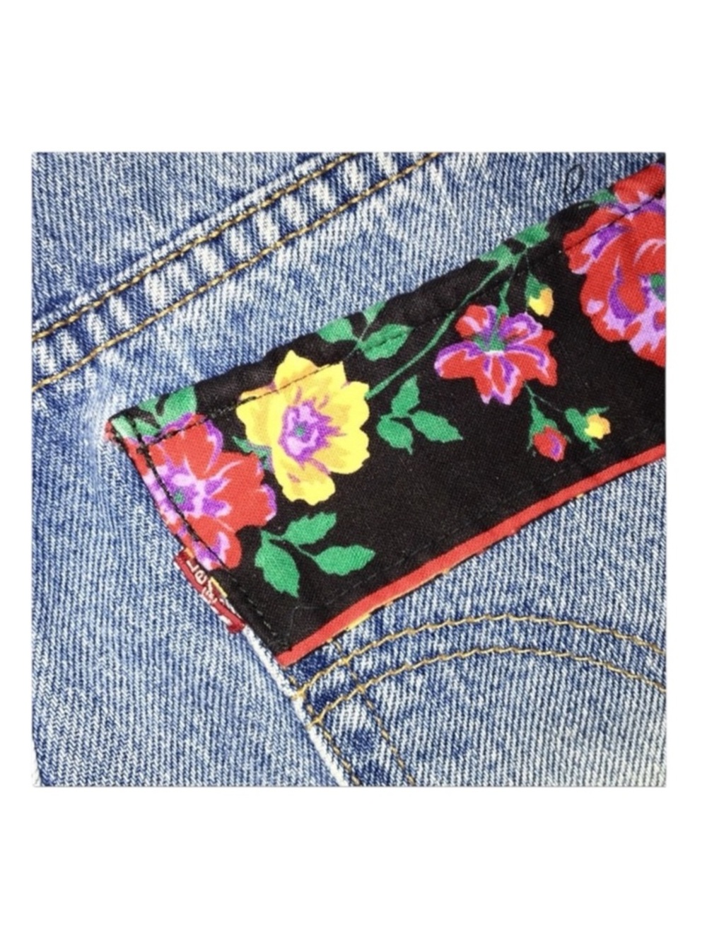 new LF Furst of a Kind ✿ Levi's® 517’s® Floral Trim Cut Off Denim Jeans Short ✿ - Picture 11 of 16